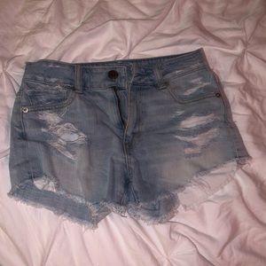 High waisted denim shorts
